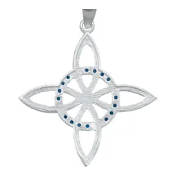 Collar Plata 925 Nudo Bruja Celta con Zirconia Azul - Imagen 5