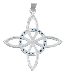 Collar Plata 925 Nudo Bruja Celta con Zirconia Azul - Imagen 5