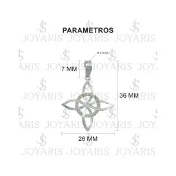 Collar Plata 925 Nudo Bruja Celta Plano con Zirconia Amarilla - Imagen 5