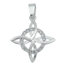 Collar Plata 925 Nudo Bruja con Zirconia y Cadena Figaro - Imagen 2