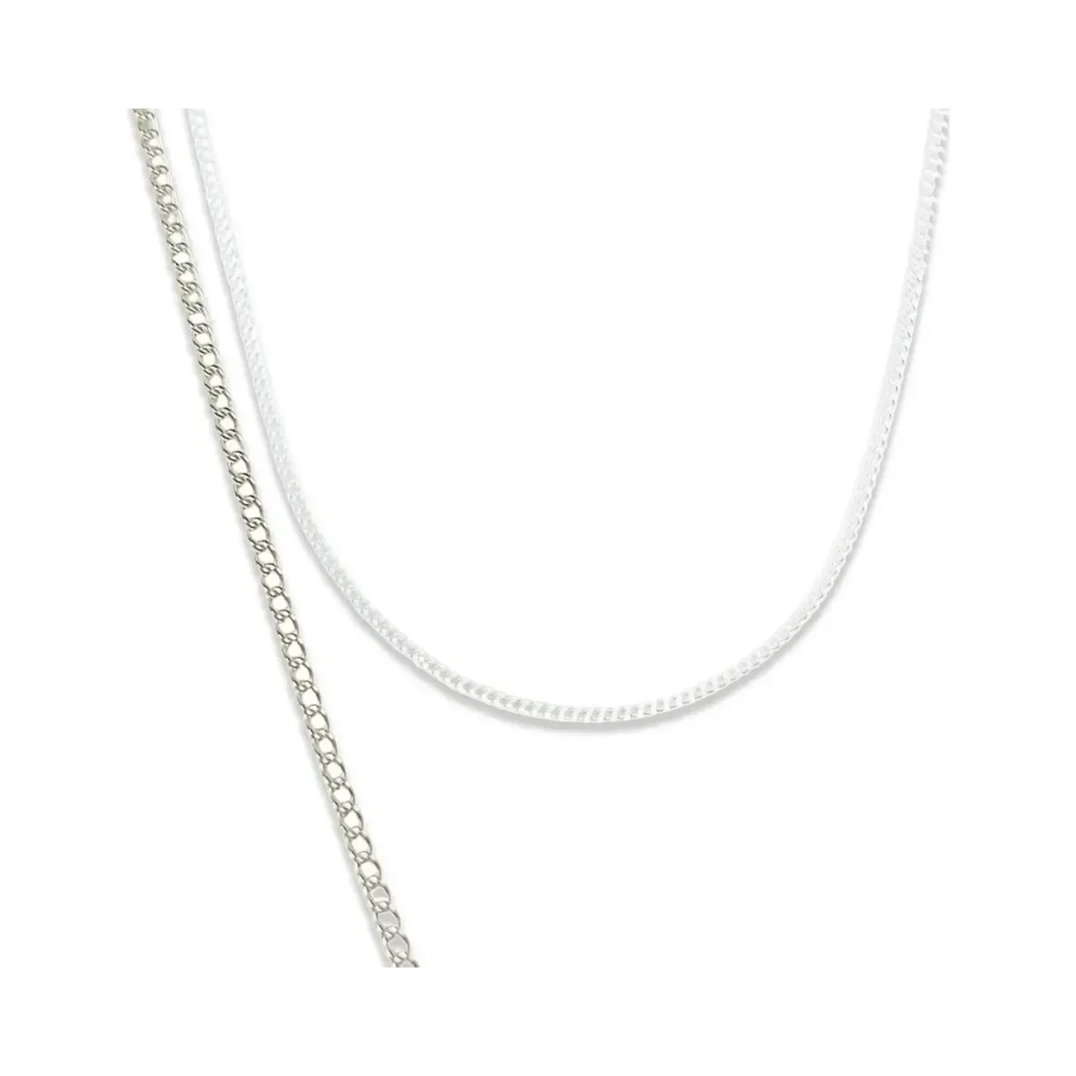 Collar Plata 925 Nudo Bruja Encapsulado Blanco con Cadena Barbada - Imagen 3