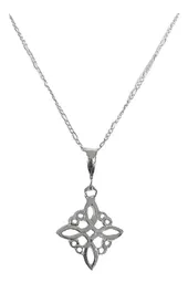 Collar Plata 925 Nudo Bruja Liso Amuleto de Protección - Imagen 1