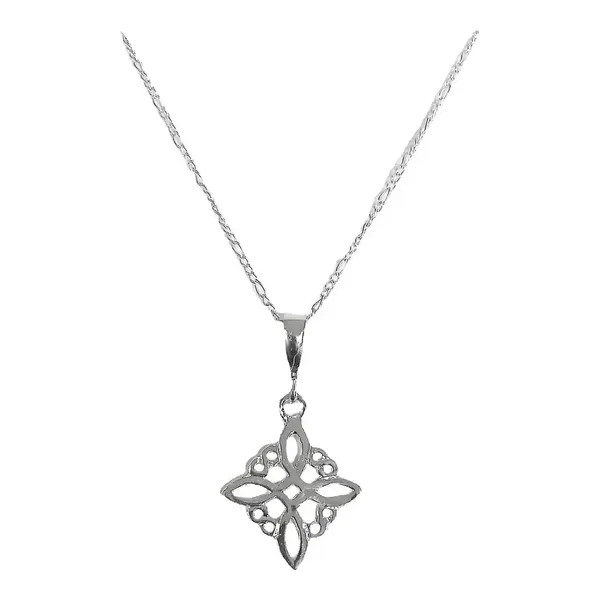 Collar Plata 925 Nudo Bruja Liso Amuleto de Protección - Imagen 1