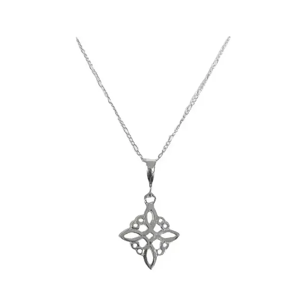 Collar Plata 925 Nudo Bruja Liso Amuleto de Protección - Imagen 1