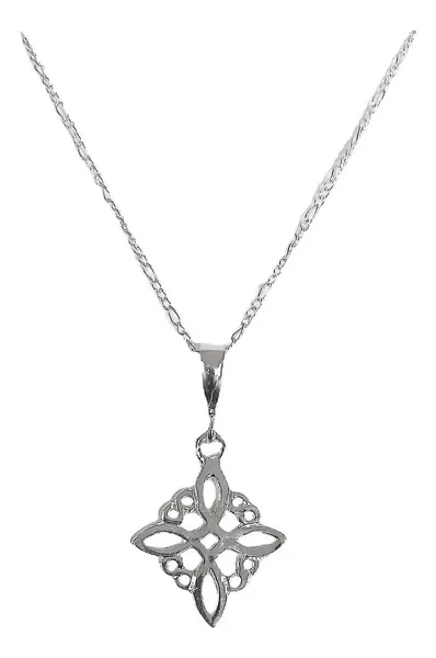 Collar Plata 925 Nudo Bruja Liso Amuleto de Protección - Imagen 1