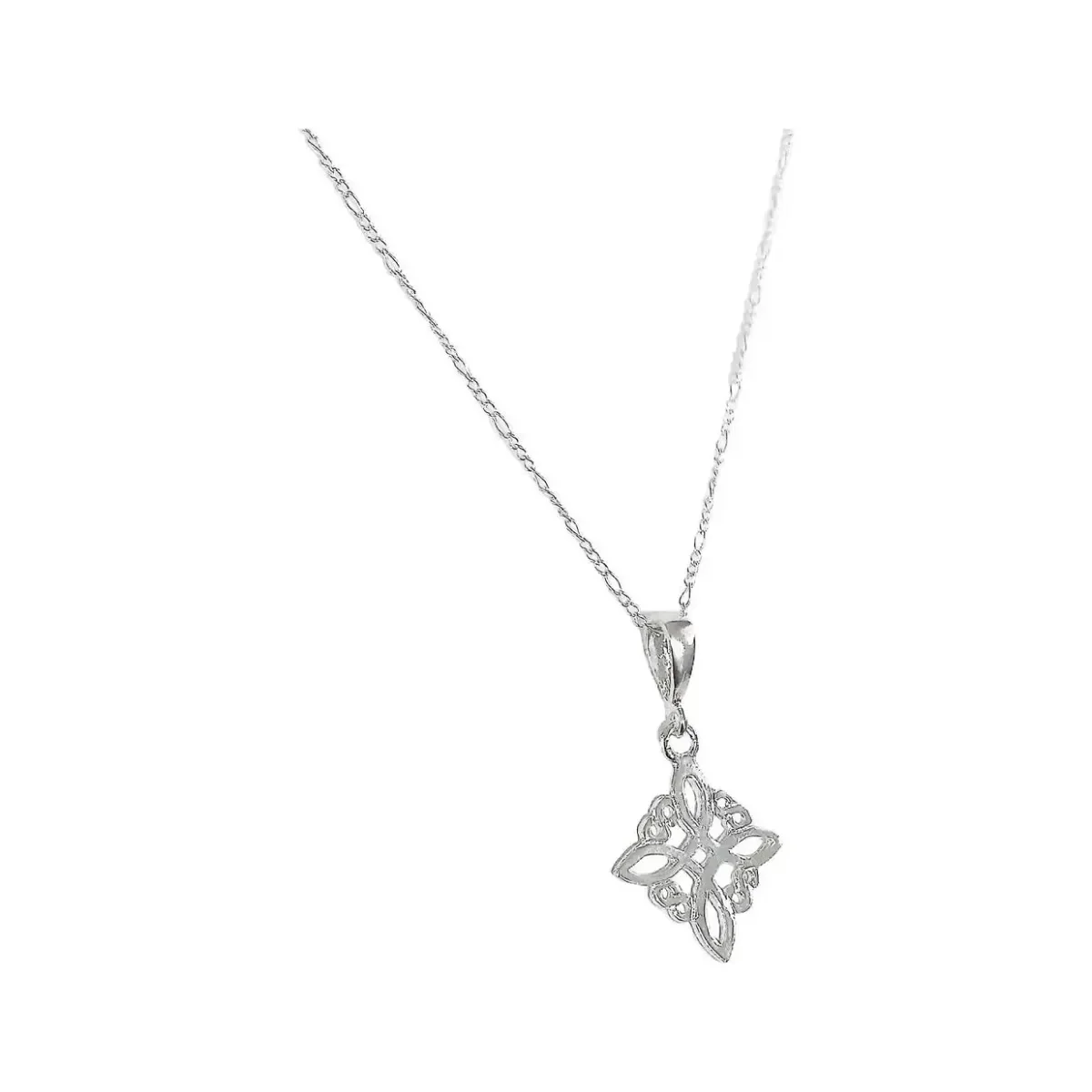 Collar Plata 925 Nudo Bruja Liso Amuleto de Protección - Imagen 2