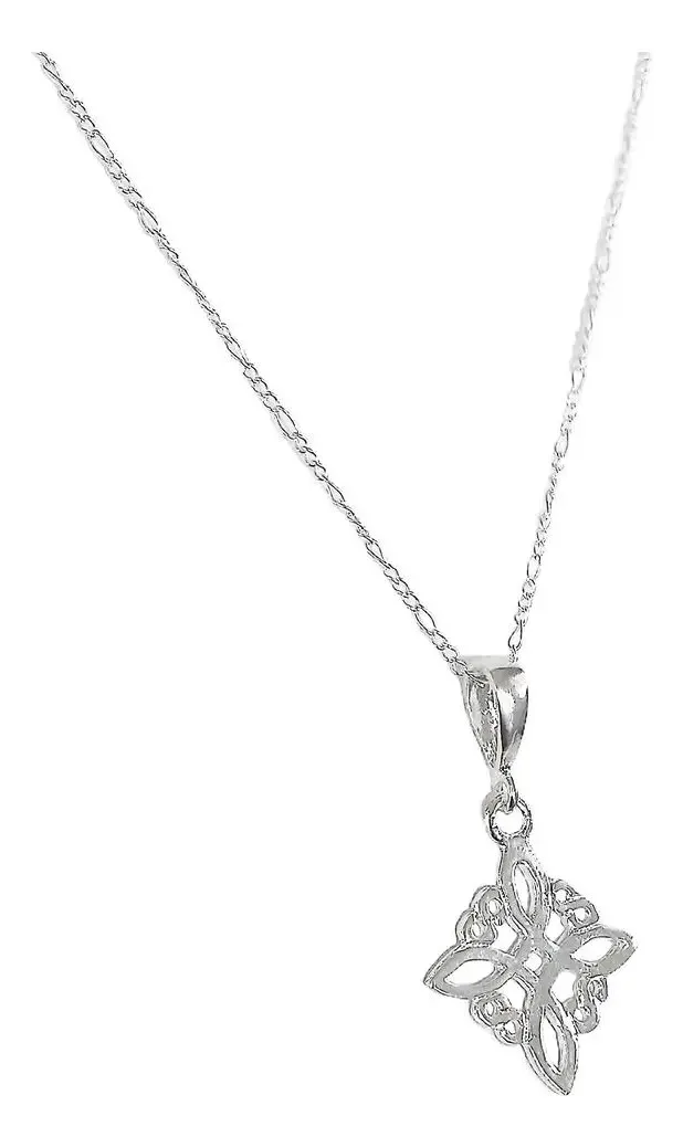 Collar Plata 925 Nudo Bruja Liso Amuleto de Protección - Imagen 1