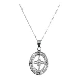 Collar Plata 925 Nudo Bruja Ovalado Zirconias Brillantes - Imagen 1