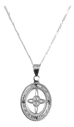 Collar Plata 925 Nudo Bruja Ovalado Zirconias Brillantes - Imagen 1