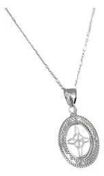 Collar Plata 925 Nudo Bruja Ovalado Zirconias Brillantes - Imagen 2