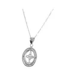 Collar Plata 925 Nudo Bruja Ovalado Zirconias Brillantes - Imagen 3