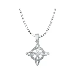 Collar Plata 925 Nudo Bruja Plano con Zirconias 50cm - Imagen 1