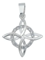 Collar Plata 925 Nudo Bruja Plano con Zirconias 50cm - Imagen 2