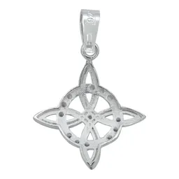 Collar Plata 925 Nudo Bruja Plano con Zirconias 50cm - Imagen 3