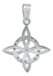 Collar Plata 925 Nudo Bruja Plano con Zirconias 50cm - Imagen 3