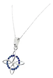 Collar Plata 925 Nudo Bruja Zirconia Azul con Cadena - Imagen 2