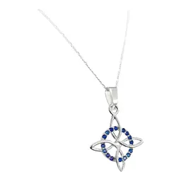Collar Plata 925 Nudo Bruja Zirconia Azul con Cadena - Imagen 3