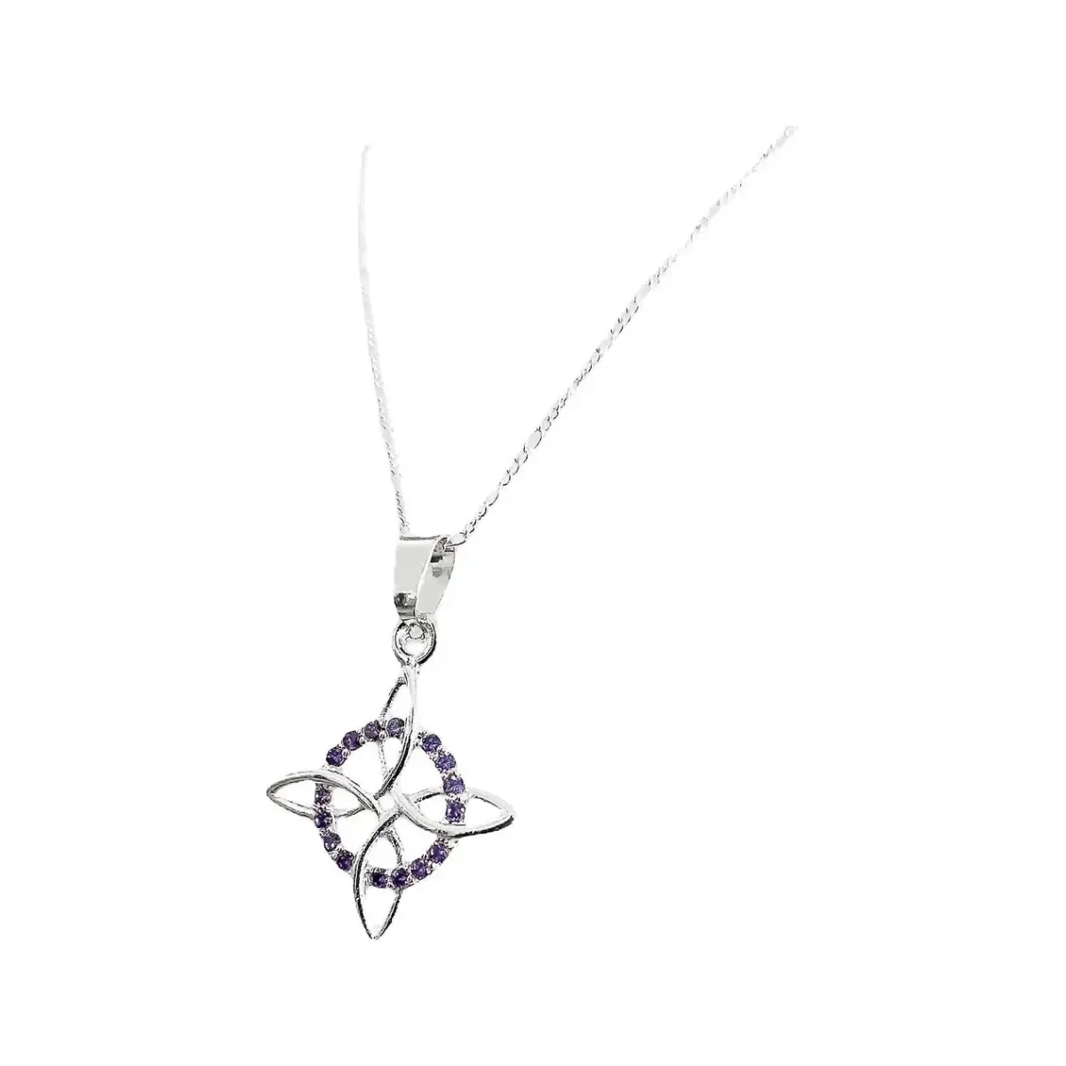 Collar Plata 925 Nudo Bruja Zirconia Violeta - Imagen 2