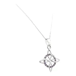 Collar Plata 925 Nudo Bruja Zirconia Violeta - Imagen 3