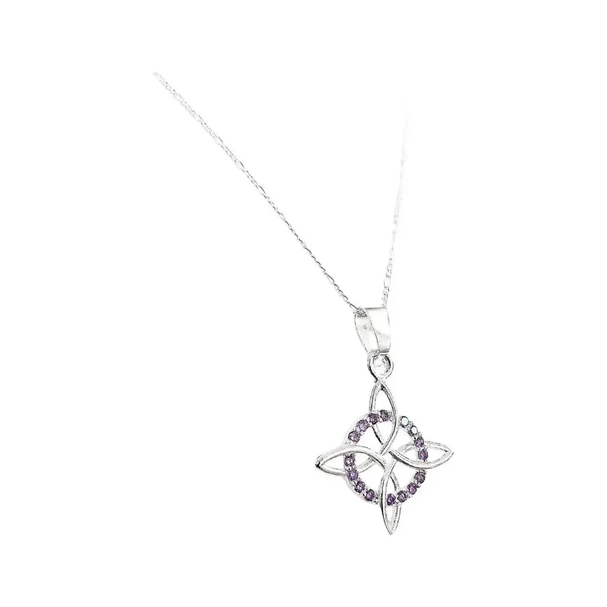 Collar Plata 925 Nudo Bruja Zirconia Violeta - Imagen 3
