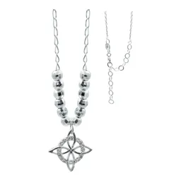 Collar Plata 925 Nudo de Bruja Bolita Diamantada con Zirconia - Imagen 1