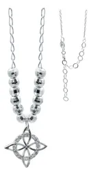 Collar Plata 925 Nudo de Bruja Bolita Diamantada con Zirconia - Imagen 1