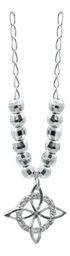 Collar Plata 925 Nudo de Bruja Bolita Diamantada con Zirconia - Imagen 2