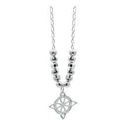 Collar Plata 925 Nudo de Bruja Bolita Diamantada con Zirconia - Imagen 4
