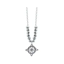 Collar Plata 925 Nudo de Bruja Bolita Diamantada Zirconia Fucsia - Imagen 4