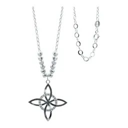 Collar Plata 925 Nudo de Bruja Celta con Bola Lisa y Zirconia - Imagen 1