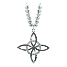 Collar Plata 925 Nudo de Bruja Celta con Bola Lisa y Zirconia - Imagen 2