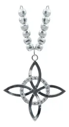 Collar Plata 925 Nudo de Bruja Celta con Bola Lisa y Zirconia - Imagen 2