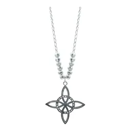 Collar Plata 925 Nudo de Bruja Celta con Bola Lisa y Zirconia - Imagen 3