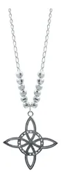 Collar Plata 925 Nudo de Bruja Celta con Bola Lisa y Zirconia - Imagen 3