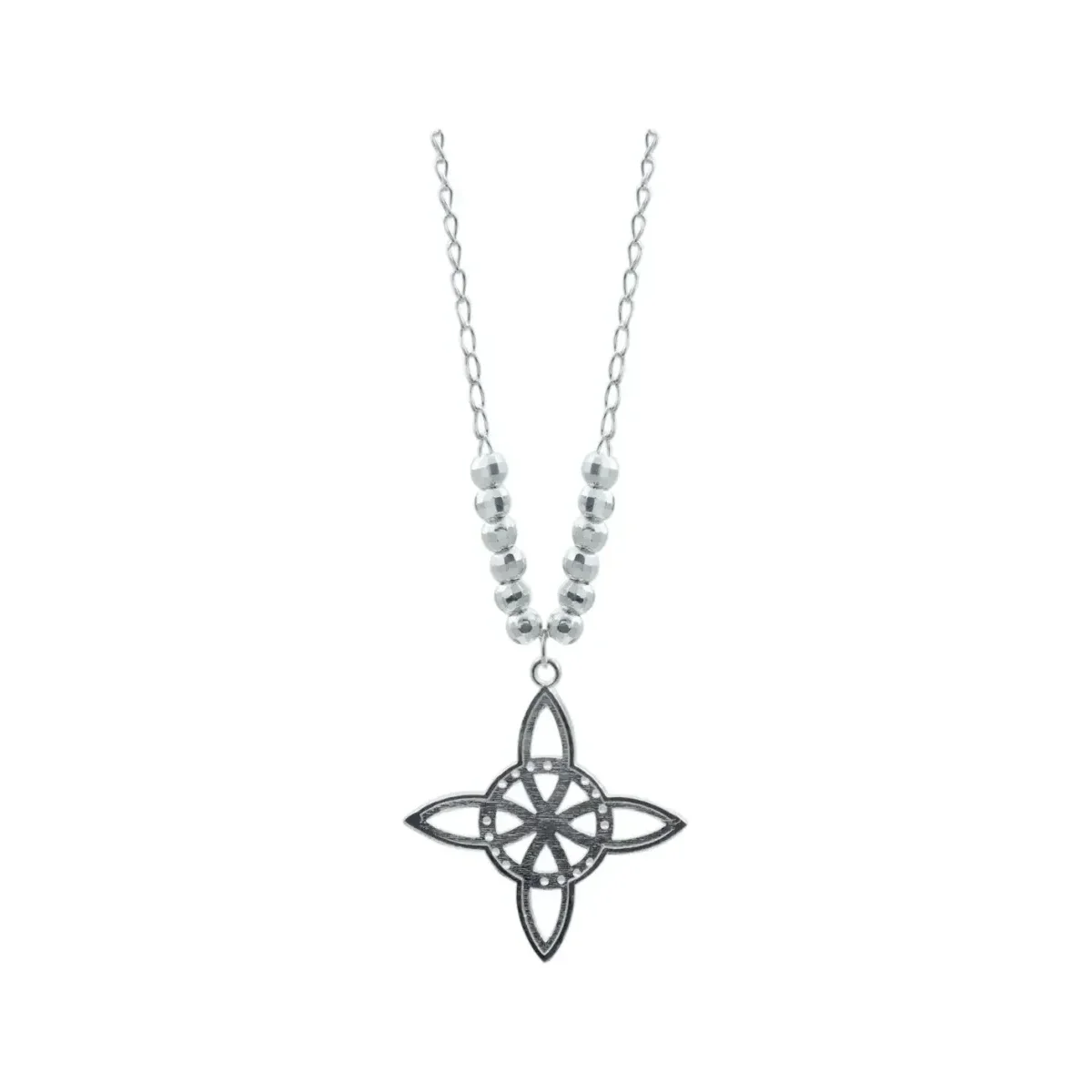Collar Plata 925 Nudo de Bruja Celta con Bola Lisa y Zirconia - Imagen 3