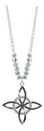 Collar Plata 925 Nudo de Bruja Celta con Bola Lisa y Zirconia - Imagen 4