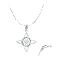 Collar Plata 925 Nudo de Bruja Celta con Zirconia Verde - Imagen 1