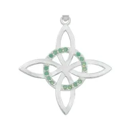 Collar Plata 925 Nudo de Bruja Celta con Zirconia Verde - Imagen 3