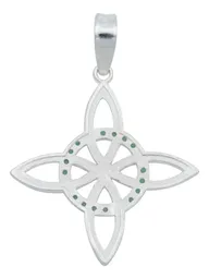 Collar Plata 925 Nudo de Bruja Celta con Zirconia Verde - Imagen 4