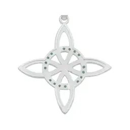 Collar Plata 925 Nudo de Bruja Celta con Zirconia Verde - Imagen 5