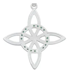 Collar Plata 925 Nudo de Bruja Celta con Zirconia Verde - Imagen 5