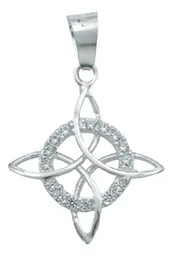 Collar Plata 925 Nudo de Bruja Celta con Zirconia y Cadena - Imagen 2