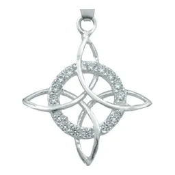 Collar Plata 925 Nudo de Bruja Celta con Zirconia y Cadena - Imagen 3