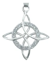 Collar Plata 925 Nudo de Bruja Celta con Zirconia y Cadena - Imagen 3