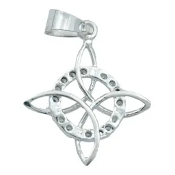 Collar Plata 925 Nudo de Bruja Celta con Zirconia y Cadena - Imagen 4