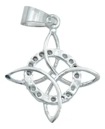 Collar Plata 925 Nudo de Bruja Celta con Zirconia y Cadena - Imagen 4