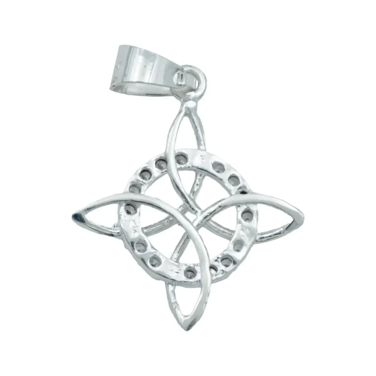 Collar Plata 925 Nudo de Bruja Celta con Zirconia y Cadena - Imagen 4