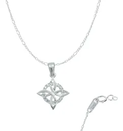 Collar Plata 925 Nudo de Bruja Celta Protección con Zirconia - Imagen 1