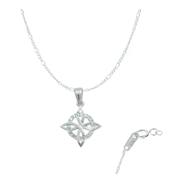 Collar Plata 925 Nudo de Bruja Celta Protección con Zirconia - Imagen 1