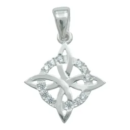 Collar Plata 925 Nudo de Bruja Celta Protección con Zirconia - Imagen 2